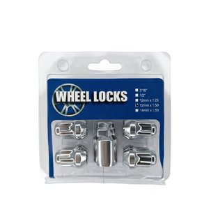 TUERCAS PARA RINES WHEEL LOCKS 1 PZA CERRADA CROMADA 1/2